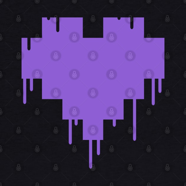 Purple Dripping Pixel Heart by DipsyBunStudios27